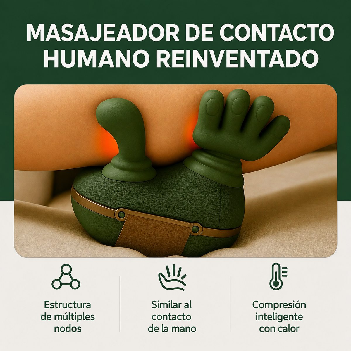 S - Masajeador de cuello con manos verde